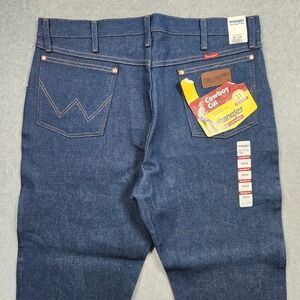 Vintage Wrangler Jeans Men's 36x30 Blue Original-Fit Heavyweight Denim NEW